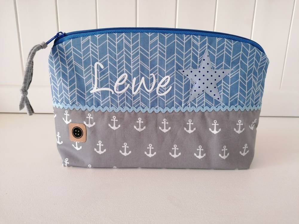 Windeltasche Inklusive Name/ Anker/ Maritim/Grau/Blau/ Taufgeschenk/ Geschenk Zur Geburt Windeltasche Inklusive Name/ Anker/ Maritim/Grau/Blau/ Taufgeschenk/ Geschenk Zur Geburt von TinasKnoepfchen
