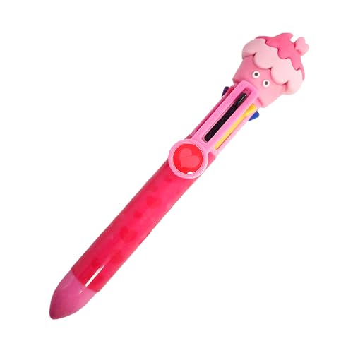 Tinc Einziehbarer Mehrfarbiger Kugelschreiber, 6 in 1, mit Cupcake-Figur, für Schule, Büro, Zuhause, Rosa, Praktischer und Spielerischer Stift, für Buntes und Kreatives Schreiben von Tinc