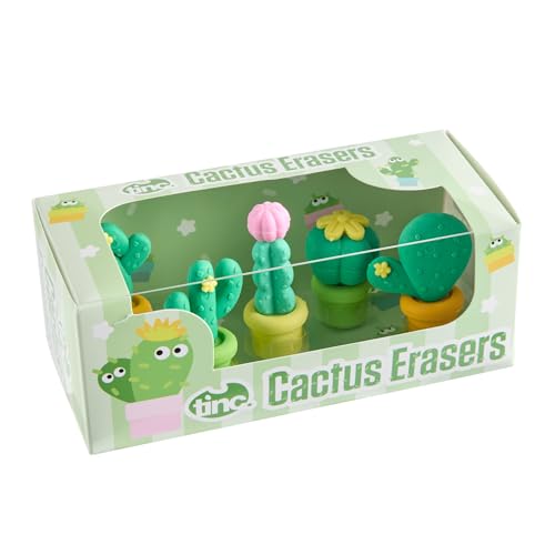Tinc Kaktus-Radiergummi-Sammelpackung für Kinder – Verwendung in der Schule und Hausaufgaben (S4CATCER) von Tinc