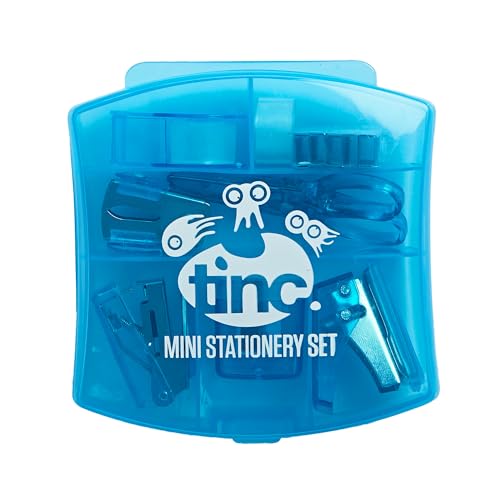 Tinc Mini-Briefpapier-Set für Kinder – Praktisches Set beinhaltet: Mini-Klebebandabroller, Schere, Hefter, Heftklammerentferner, Locher und Spitzer. 2 Farbauswahl, Blau Tinc Mini-Briefpapier-Set für Kinder – Praktisches Set beinhaltet: Mini-Klebebandabroller, Schere, Hefter, Heftklammerentferner, Locher und Spitzer. 2 Farbauswahl, Blau von Tinc