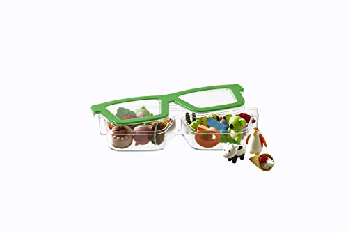 Tinc tub05ggr"Lucky Dip" Sammlerstück Radierer in robustem Kunststoff Sonnenbrille Box mit 5 Radierer/klar Deckel – grün von Tinc