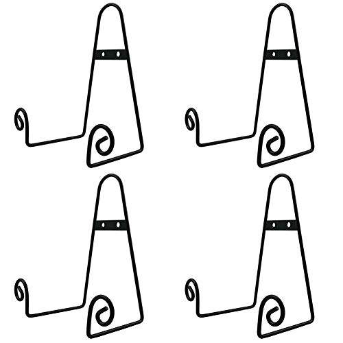 20,3 cm große schwarze Metall-Wandhalterung, Staffelei, Telleraufhänger, vertikaler Tellerständer, Bilderrahmen-Ständer für die Wand 20,3 cm große schwarze Metall-Wandhalterung, Staffelei, Telleraufhänger, vertikaler Tellerständer, Bilderrahmen-Ständer für die Wand von Tincogo