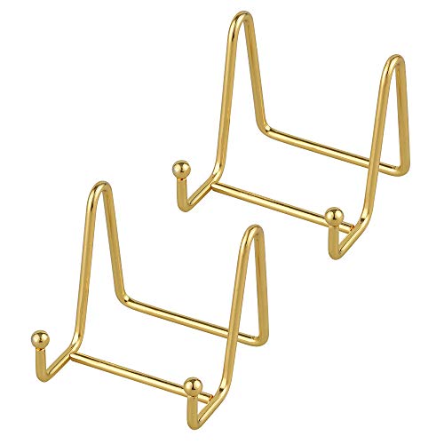 Staffelei Teller Ständer Aufsteller Halter - 2 Stück Eisen Metall Tellerständer Tellerhalter - Dekoteller Halterung - Bilderrahmen Ständer - Bildaufsteller - Staffelei für Bücher - Gold - 7,6 cm Staffelei Teller Ständer Aufsteller Halter - 2 Stück Eisen Metall Tellerständer Tellerhalter - Dekoteller Halterung - Bilderrahmen Ständer - Bildaufsteller - Staffelei für Bücher - Gold - 7,6 cm von Tincogo