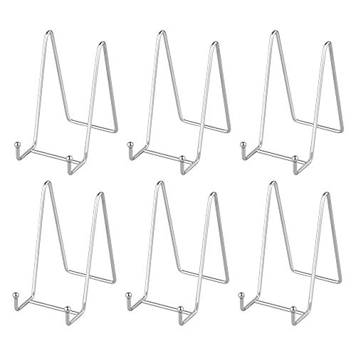 Staffelei Teller Ständer Aufsteller Halter - 6 Stück Eisen Metall Tellerständer Tellerhalter - Dekoteller Halterung - Bilderrahmen Ständer - Bildaufsteller - Staffelei für Bücher - Silber - 15,2 cm Staffelei Teller Ständer Aufsteller Halter - 6 Stück Eisen Metall Tellerständer Tellerhalter - Dekoteller Halterung - Bilderrahmen Ständer - Bildaufsteller - Staffelei für Bücher - Silber - 15,2 cm von Tincogo