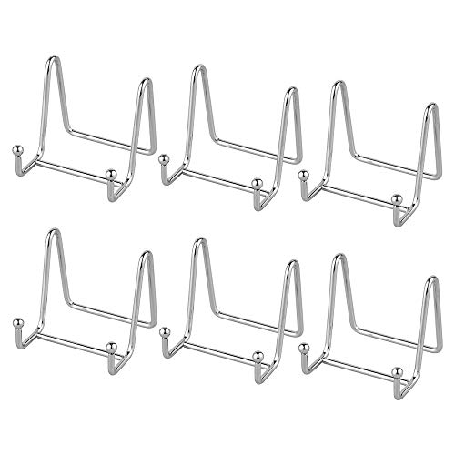 Staffelei Teller Ständer Aufsteller Halter - 6 Stück Eisen Metall Tellerständer Tellerhalter - Dekoteller Halterung - Bilderrahmen Ständer - Bildaufsteller - Staffelei für Bücher - Silber - 7,6 cm Staffelei Teller Ständer Aufsteller Halter - 6 Stück Eisen Metall Tellerständer Tellerhalter - Dekoteller Halterung - Bilderrahmen Ständer - Bildaufsteller - Staffelei für Bücher - Silber - 7,6 cm von Tincogo