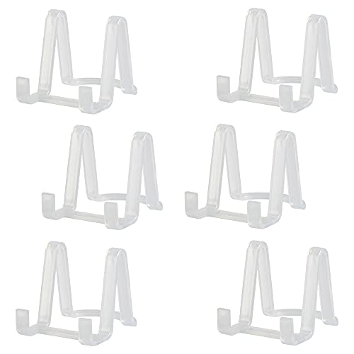 Tincogo 6 Stück Tellerständer Tellerhalter aus Kunststoff - Plastik Staffelei Ständer für Teller, Bilderrahmen, Foto, Kunst - Höhe 3 Zoll (7,5 cm) - Transparent von Tincogo