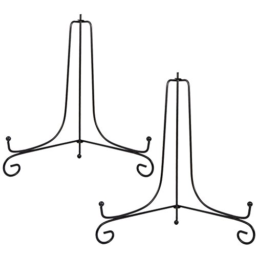 Tincogo (2 Stück Schwarz Metall Tellerständer Tellerhalter Eisen Staffelei Display Ständer für Schüssel Teller Kunst Foto Bilderrahmen 10 Zoll von Tincogo