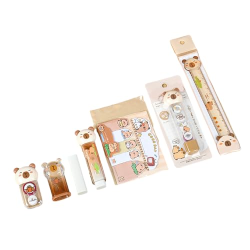 1 Set Tier-Schreibwaren-Set, Anspitzer, Lineal, Radiergummi, Korrekturband, Haftnotizen, Lernbox, Schulbedarf von TingHaoO