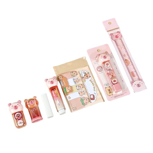 1 Set Tier-Schreibwaren-Set, Anspitzer, Lineal, Radiergummi, Korrekturband, Haftnotizen, Lernbox, Schulbedarf von TingHaoO