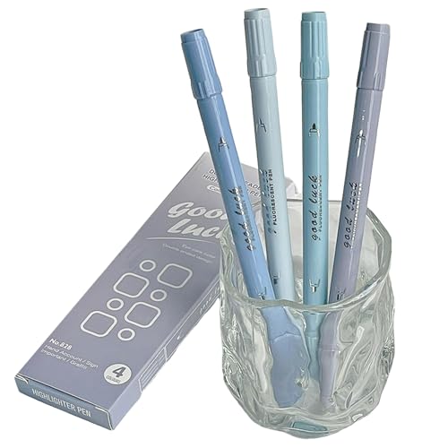 4 Stück Doppelkopf-Textmarker, Bibelmarker, Stifte, Marker, Malen zum Lernen und Arbeiten von TingHaoO