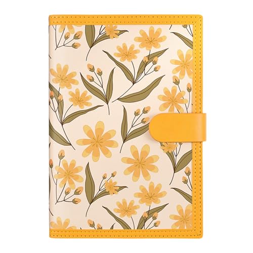 Blumen-Notizbuch, Tagebuch mit 224 Seiten, liniert, College-Notizbuch, Leder, dicke Notizblöcke zum Schreiben, Notizen, Skizzenbuch, blaue Blume von TingHaoO