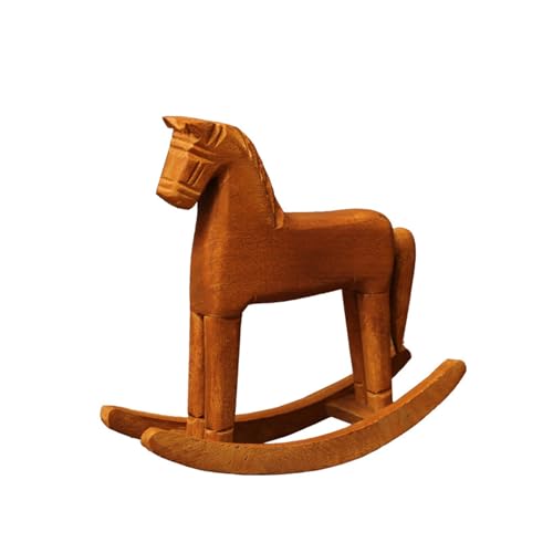 Elegantes Schaukelpferd aus Holz, Tischdekoration, Vintage-Handwerkskunst, Heimbüro, Regal, Ornament, moderne Einfachheit, Holz-Schreibtisch-Dekoration von TingHaoO