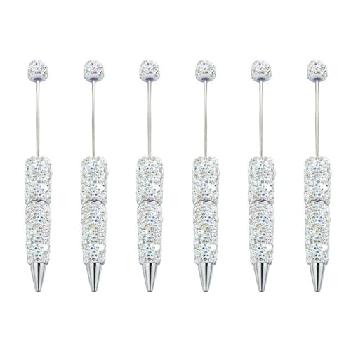 Glitzernde Perlenstifte, Perlenstift, glattes Schreiben, 1,0 mm, schwarze Tinte, Strass, ausgefallene für die Schule, glitzernder Kugelschreiber, glattes Schreiben, Perlenkugel für die Schule, 6 Stück von TingHaoO
