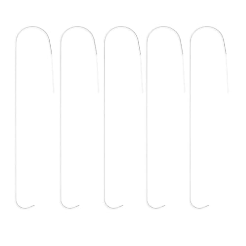 Perlen-Spinnernadel mit Einfädler, gebogene Perlennadel, großes Öhr, Metall-Perlennadel für Armbänder, Schmuckherstellung, 5 Stück von TingHaoO