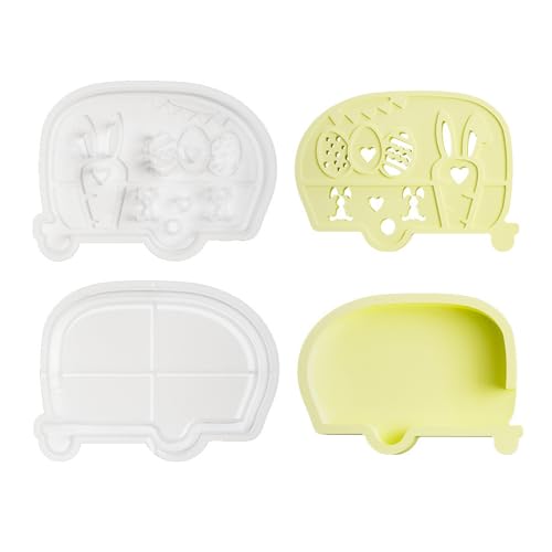 Silikonform für Spielzeugbus, Epoxidharz, Silikonform für Ständer, Teelichthalter, Heimdekoration, 2 Stück Silikonform für Spielzeugbus, Epoxidharz, Silikonform für Ständer, Teelichthalter, Heimdekoration, 2 Stück von TingHaoO