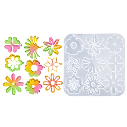 Silikonformen für Schmuck, Blume, Ohrringe, mit Loch für Epoxidharz, Schlüsselanhänger, Anhänger, Schmuckherstellung, Anhänger, Silikonformen Silikonformen für Schmuck, Blume, Ohrringe, mit Loch für Epoxidharz, Schlüsselanhänger, Anhänger, Schmuckherstellung, Anhänger, Silikonformen von TingHaoO