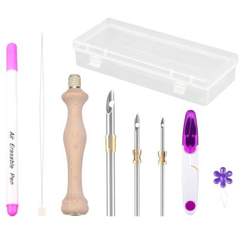 Stanznadel-Set mit großem Öhr, Perlennadel, Sticknadel, Stift, Einfädler, Schere für Handarbeiten, Schmuckherstellung Stanznadel-Set mit großem Öhr, Perlennadel, Sticknadel, Stift, Einfädler, Schere für Handarbeiten, Schmuckherstellung von TingHaoO