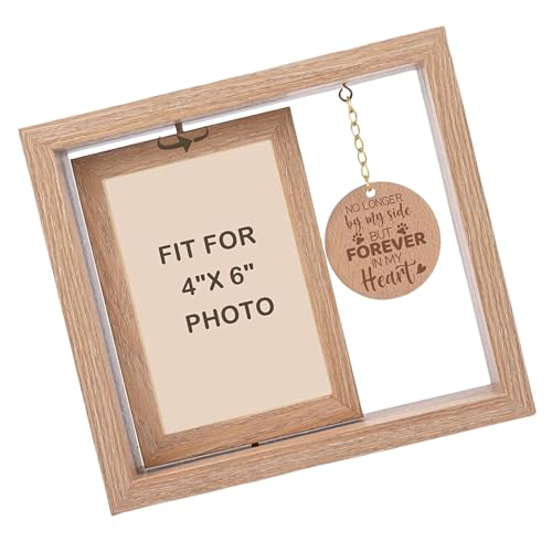 TingHaoO Gedenk-Fotohalter mit Pfotenabdruck, drehbarer Bilderrahmen aus Holz, für 10,2 x 15,2 cm große Fotos, Haustierverlust, Sympathie TingHaoO Gedenk-Fotohalter mit Pfotenabdruck, drehbarer Bilderrahmen aus Holz, für 10,2 x 15,2 cm große Fotos, Haustierverlust, Sympathie von TingHaoO