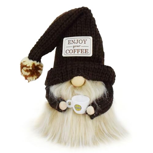 TingHaoO Kaffee-Zwerge, Plüsch, Tischdekoration, Geschenk, handgefertigt, schwedische Tomte, Bauernhaus-Dekorationen für Küche, abgestuftes Tablett, skandinavisch, schwedisch, Tomte, gefüllte Zwerge TingHaoO Kaffee-Zwerge, Plüsch, Tischdekoration, Geschenk, handgefertigt, schwedische Tomte, Bauernhaus-Dekorationen für Küche, abgestuftes Tablett, skandinavisch, schwedisch, Tomte, gefüllte Zwerge von TingHaoO