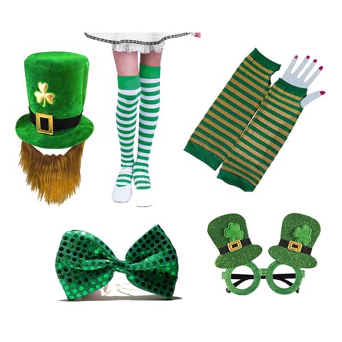 TingHaoO Komplettes Festival-Kleidung für Erwachsene, Festivalversammlung, Outfit-Set mit Hut, Brille für Erwachsene, grünes Themen-Kostüm TingHaoO Komplettes Festival-Kleidung für Erwachsene, Festivalversammlung, Outfit-Set mit Hut, Brille für Erwachsene, grünes Themen-Kostüm von TingHaoO
