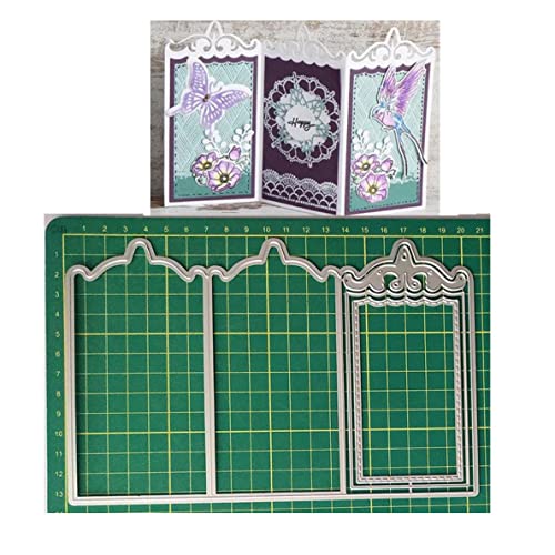 TingZVen Metall-Stanzformen, Art-Deco, Scrapbooking, Stanzformen für DIY-Karten und Bastelarbeiten, 3 Stück von TingZVen