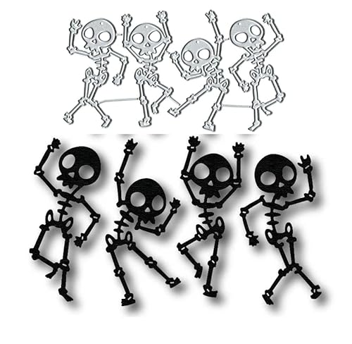 4 Stück Halloween-Skelettmann Metall stanzformen Stanzteile Metall, Papierkarten-Stanzformen, Schnittschablonen für DIY-Prägung, Kartengestaltung, Buchanhänger, dekorative Papierformen, Scrapbooking 4 Stück Halloween-Skelettmann Metall stanzformen Stanzteile Metall, Papierkarten-Stanzformen, Schnittschablonen für DIY-Prägung, Kartengestaltung, Buchanhänger, dekorative Papierformen, Scrapbooking von TingZVen