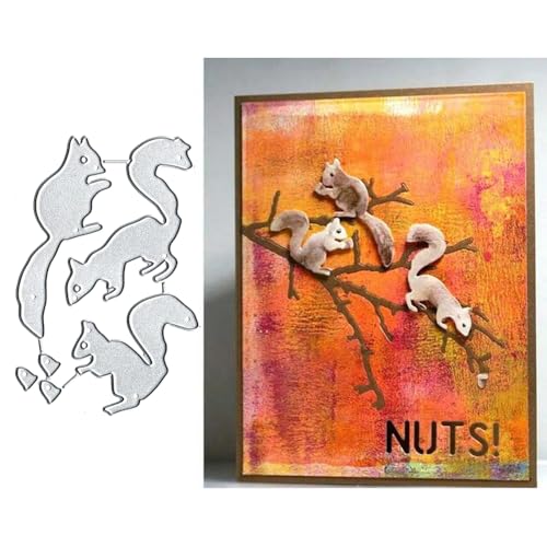 Tier-Eichhörnchen-Stanzformen, Metall-Stanzformen, 3 Stück, Tier-Eichhörnchen, Metall-Stanzschablonen für DIY, Scrapbooking, Karten, Fotoalbum, dekorative Prägepapier-Stanzformen für Scrapbooking, Tier-Eichhörnchen-Stanzformen, Metall-Stanzformen, 3 Stück, Tier-Eichhörnchen, Metall-Stanzschablonen für DIY, Scrapbooking, Karten, Fotoalbum, dekorative Prägepapier-Stanzformen für Scrapbooking, von TingZVen