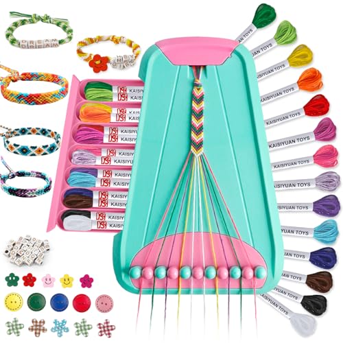 Kunst und Handwerk für Kinder im Alter von 8-12 Jahren,Freundschaftsarmband-Machset für Mädchen, Schmuckherstellungsset,Weihnachtsgeschenke für Kinder im Alter von 6-12 Jahren (Hellblau/Rosa) von TingingYuli