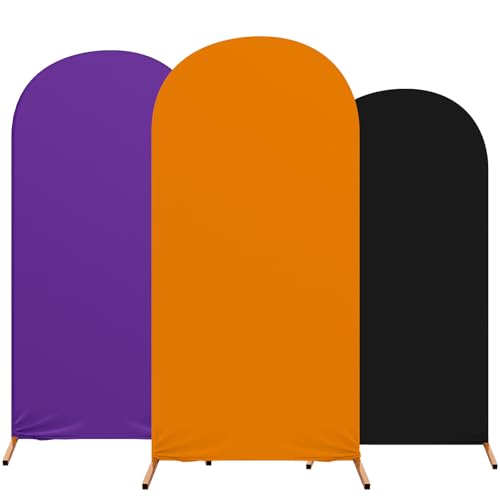 Tingjoo Halloween-Themenparty-Dekoration, Set mit 3 Stück, schwarz, lila, orange, Bogenabdeckung, Hochzeitsbogenabdeckungen, Spandex, Hintergrundständer, passgenau, Geburtstagsparty, 1,2 m, 1,5 m, 1,8 Tingjoo Halloween-Themenparty-Dekoration, Set mit 3 Stück, schwarz, lila, orange, Bogenabdeckung, Hochzeitsbogenabdeckungen, Spandex, Hintergrundständer, passgenau, Geburtstagsparty, 1,2 m, 1,5 m, 1,8 von Tingjoo