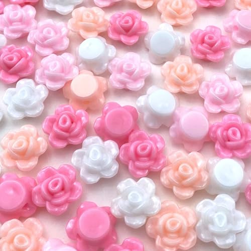 Rosen-Perlen, Acryl, flache Rückseite, lose Abstandshalter, Pastellfarben, bunte Verzierungen mit Loch für Schmuckherstellung, Halsketten, Armbänder, Ohrringe, Basteln, 250 Stück (gemischte rosa Serie Rosen-Perlen, Acryl, flache Rückseite, lose Abstandshalter, Pastellfarben, bunte Verzierungen mit Loch für Schmuckherstellung, Halsketten, Armbänder, Ohrringe, Basteln, 250 Stück (gemischte rosa Serie von Tingoons