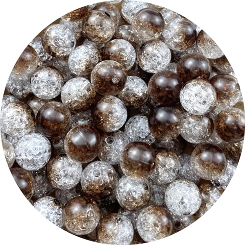 Tingoons 100 Stück 12 mm Acrylperlen, rund, Kristall, Acryl, Bastelperlen mit Loch für Heimdekoration, Vasenfüller, DIY, Handwerk, Schmuckherstellung, Armband, Halskette, Ohrringe (dunkler Kaffee) von Tingoons