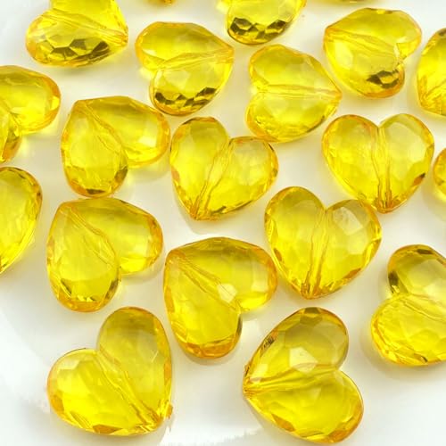 Tingoons Acryl-Perlen in Herzform, 28 x 25 mm, transparent, bunt, Bastelperlen mit Loch, Abstandshalter, Perlen für Heimdekoration, DIY, Handwerk, Schmuckherstellung, Armband, Halskette, Ohrringe, von Tingoons
