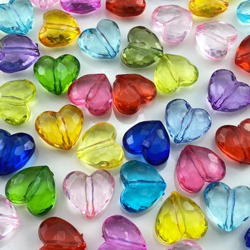 Tingoons Acrylperlen in Herzform, 18 x 16 mm, transparent, bunt, Bastelperlen mit Loch, Abstandshalter, Perlen für Heimdekoration, DIY, Handwerk, Schmuckherstellung, Armband, Halskette, Ohrringe, 50 Tingoons Acrylperlen in Herzform, 18 x 16 mm, transparent, bunt, Bastelperlen mit Loch, Abstandshalter, Perlen für Heimdekoration, DIY, Handwerk, Schmuckherstellung, Armband, Halskette, Ohrringe, 50 von Tingoons