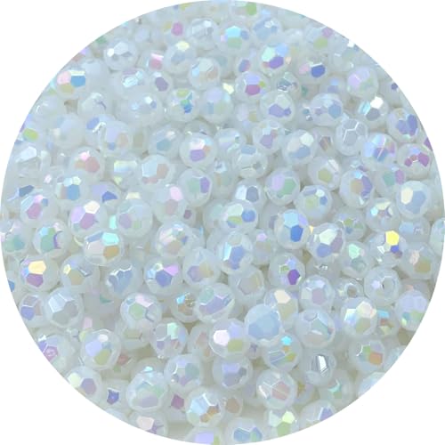 Tingoons Facettierte Acryl-Abstandshalter, 8 mm, glänzend, rund, lose Perlen für Schmuckherstellung, Armbänder, Halsketten, Ohrringe, Ornamente, Windspiele, Schlüsselanhänger, Weiß, 400 Stück Tingoons Facettierte Acryl-Abstandshalter, 8 mm, glänzend, rund, lose Perlen für Schmuckherstellung, Armbänder, Halsketten, Ohrringe, Ornamente, Windspiele, Schlüsselanhänger, Weiß, 400 Stück von Tingoons