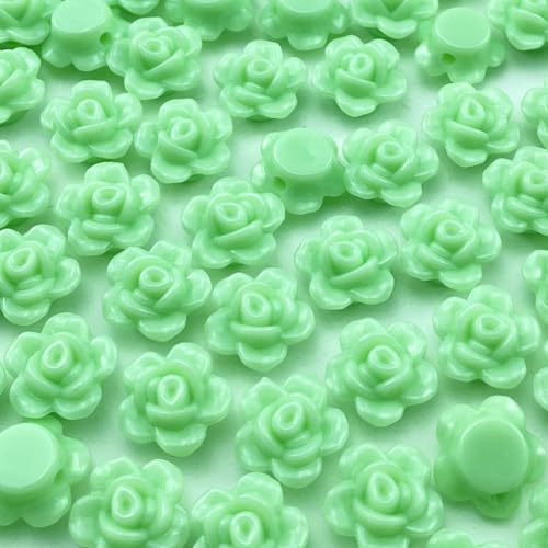Tingoons Rosen-Perlen, Acryl, flache Rückseite, lose Abstandshalter, Pastellfarben, bunte Verzierungen mit Loch für Schmuckherstellung, Halsketten, Armbänder, Ohrringe, Bastelarbeiten, Hellgrün, 250 Tingoons Rosen-Perlen, Acryl, flache Rückseite, lose Abstandshalter, Pastellfarben, bunte Verzierungen mit Loch für Schmuckherstellung, Halsketten, Armbänder, Ohrringe, Bastelarbeiten, Hellgrün, 250 von Tingoons