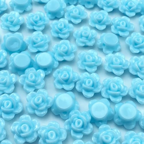 Tingoons Rosen-Perlen, Acryl, flache Rückseite, lose Abstandshalter, Pastellfarben, bunte Verzierungen mit Loch für Schmuckherstellung, Halsketten, Armbänder, Ohrringe, Basteln, 250 Stück (Aquamarin) Tingoons Rosen-Perlen, Acryl, flache Rückseite, lose Abstandshalter, Pastellfarben, bunte Verzierungen mit Loch für Schmuckherstellung, Halsketten, Armbänder, Ohrringe, Basteln, 250 Stück (Aquamarin) von Tingoons