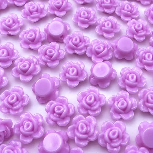 Tingoons Rosen-Perlen, Acryl, flache Rückseite, lose Abstandshalter, Pastellfarben, bunte Verzierungen mit Loch für Schmuckherstellung, Halsketten, Armbänder, Ohrringe, Basteln, 250 Stück (Hellviolett Tingoons Rosen-Perlen, Acryl, flache Rückseite, lose Abstandshalter, Pastellfarben, bunte Verzierungen mit Loch für Schmuckherstellung, Halsketten, Armbänder, Ohrringe, Basteln, 250 Stück (Hellviolett von Tingoons