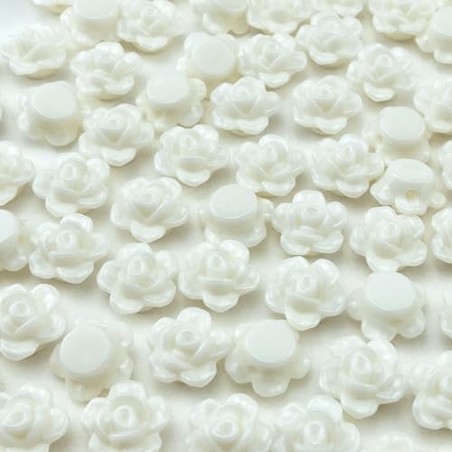 Tingoons Rosen-Perlen, Acryl, flache Rückseite, lose Abstandshalter, Pastellfarben, bunte Verzierungen mit Loch für Schmuckherstellung, Halsketten, Armbänder, Ohrringe, Basteln, 250 Stück (cremefarben Tingoons Rosen-Perlen, Acryl, flache Rückseite, lose Abstandshalter, Pastellfarben, bunte Verzierungen mit Loch für Schmuckherstellung, Halsketten, Armbänder, Ohrringe, Basteln, 250 Stück (cremefarben von Tingoons