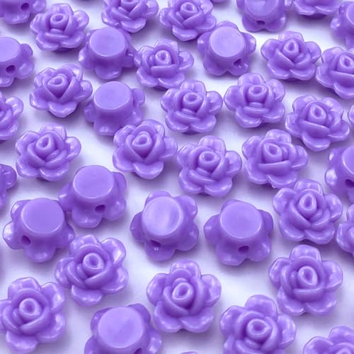 Tingoons Rosen-Perlen, Acryl, flache Rückseite, lose Abstandshalter, Pastellfarben, bunte Verzierungen mit Loch für Schmuckherstellung, Halsketten, Armbänder, Ohrringe, Basteln, Violett, 250 Stück Tingoons Rosen-Perlen, Acryl, flache Rückseite, lose Abstandshalter, Pastellfarben, bunte Verzierungen mit Loch für Schmuckherstellung, Halsketten, Armbänder, Ohrringe, Basteln, Violett, 250 Stück von Tingoons