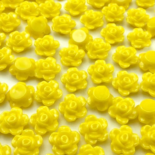 Tingoons Rosen-Perlen, Acryl, flache Rückseite, lose Abstandshalter, Pastellfarben, bunte Verzierungen mit Loch für Schmuckherstellung, Halsketten, Armbänder, Ohrringe, Basteln, Zitronengelb, 250 Tingoons Rosen-Perlen, Acryl, flache Rückseite, lose Abstandshalter, Pastellfarben, bunte Verzierungen mit Loch für Schmuckherstellung, Halsketten, Armbänder, Ohrringe, Basteln, Zitronengelb, 250 von Tingoons
