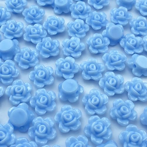 Tingoons Rosen-Perlen, Acryl, flache Rückseite, lose Abstandshalter, pastellfarben, bunte Verzierungen mit Loch für Schmuckherstellung, Halsketten, Armbänder, Ohrringe, Handwerk, Hellblau, 250 Stück Tingoons Rosen-Perlen, Acryl, flache Rückseite, lose Abstandshalter, pastellfarben, bunte Verzierungen mit Loch für Schmuckherstellung, Halsketten, Armbänder, Ohrringe, Handwerk, Hellblau, 250 Stück von Tingoons