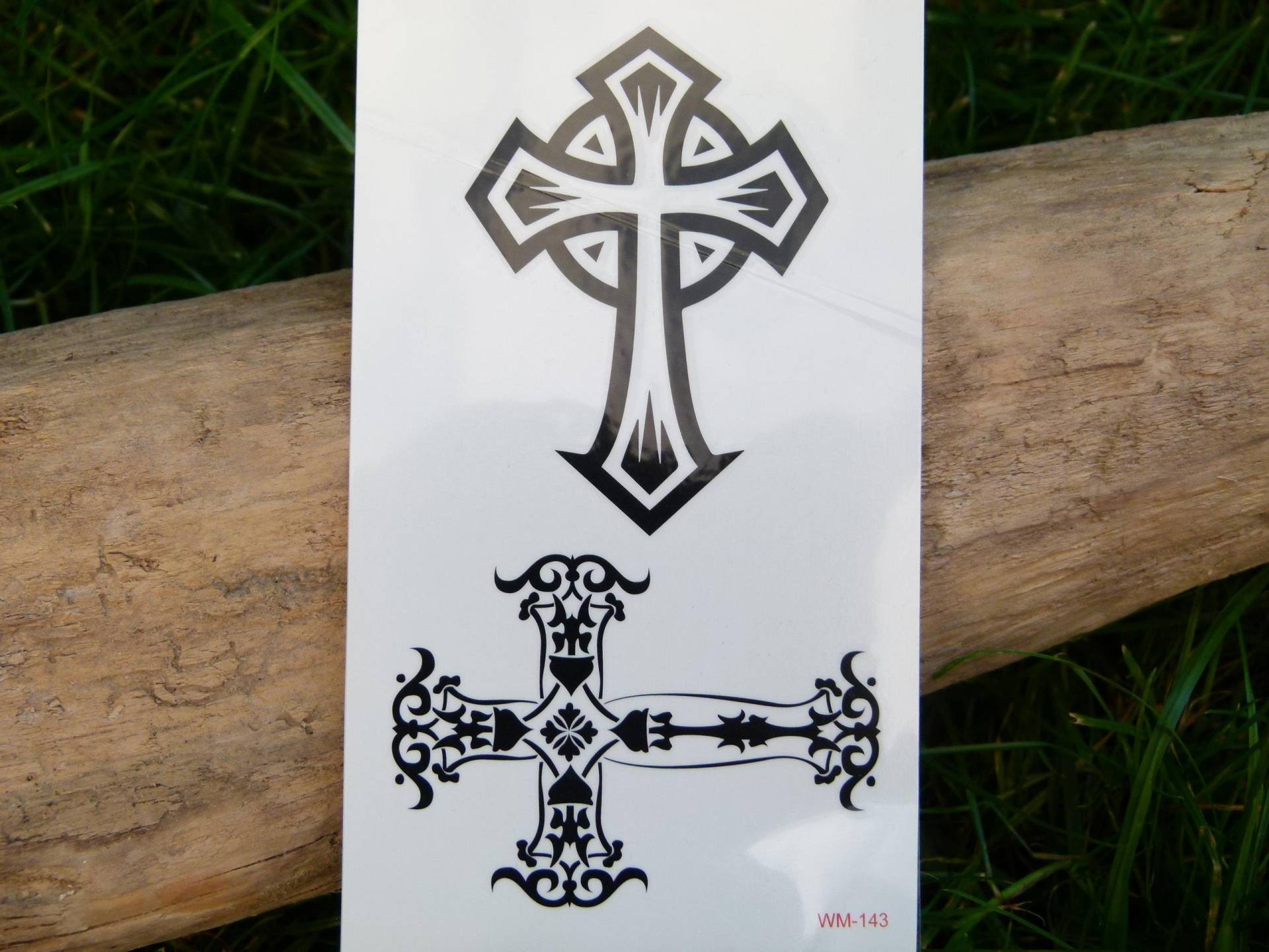 Nr. 009 - Temporäres Tattoo Schwarz Weiß "Kreuz" Boho Körperschmuck Körperbild Fake Armtattoo Körpertattoo Faketattoo Nr. 009 - Temporäres Tattoo Schwarz Weiß "Kreuz" Boho Körperschmuck Körperbild Fake Armtattoo Körpertattoo Faketattoo von TinkyStarShop