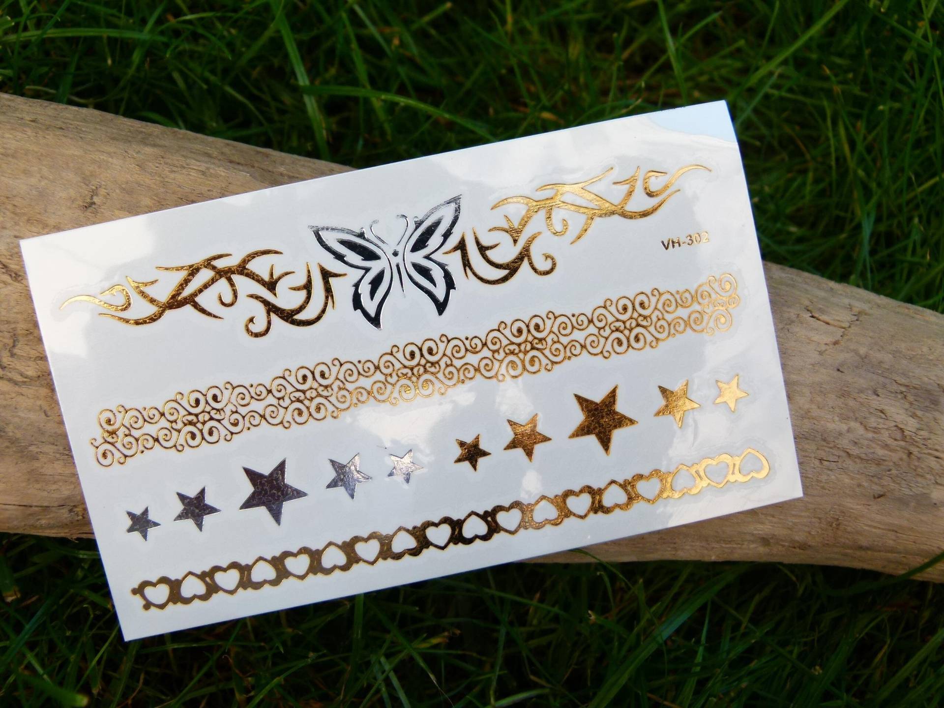 Nr. 015 - Temporäres Tattoo Goldfarben Metallic Stern Boho Körperschmuck Körperbild Silberfarben Fake Body Nr. 015 - Temporäres Tattoo Goldfarben Metallic Stern Boho Körperschmuck Körperbild Silberfarben Fake Body von TinkyStarShop