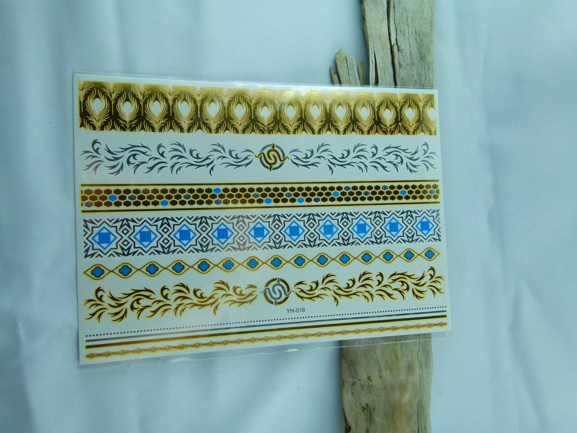 Nr. 027 - Temporary Tattoo in Gold Silber Blau Körperschmuck Fake Armtattoo Körpertattoo Nr. 027 - Temporary Tattoo in Gold Silber Blau Körperschmuck Fake Armtattoo Körpertattoo von TinkyStarShop