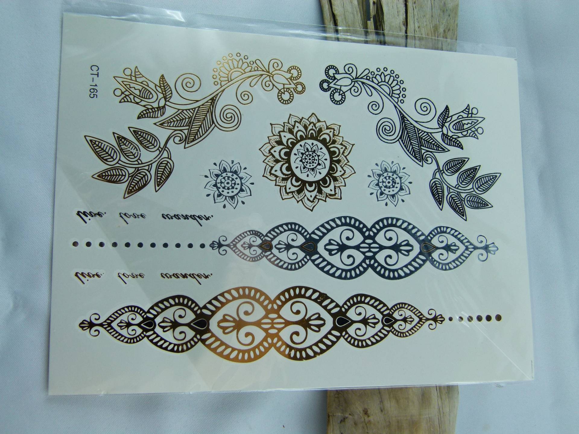 Nr. 042 - Temporary Tattoo Gold Silber Schwarz Körperschmuck Körperbild Fake Armtattoo Körpertattoo Nr. 042 - Temporary Tattoo Gold Silber Schwarz Körperschmuck Körperbild Fake Armtattoo Körpertattoo von TinkyStarShop