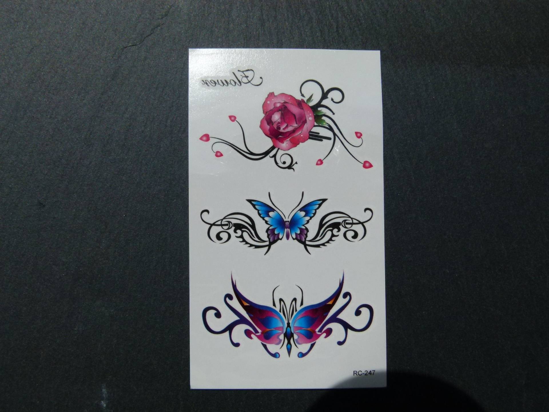 Nr. 074 - Temporary Tattoo Boho Bunt Rose Romantisch Schmetterling Körperschmuck Körperbild Fake Armtattoo Körpertattoo Nr. 074 - Temporary Tattoo Boho Bunt Rose Romantisch Schmetterling Körperschmuck Körperbild Fake Armtattoo Körpertattoo von TinkyStarShop