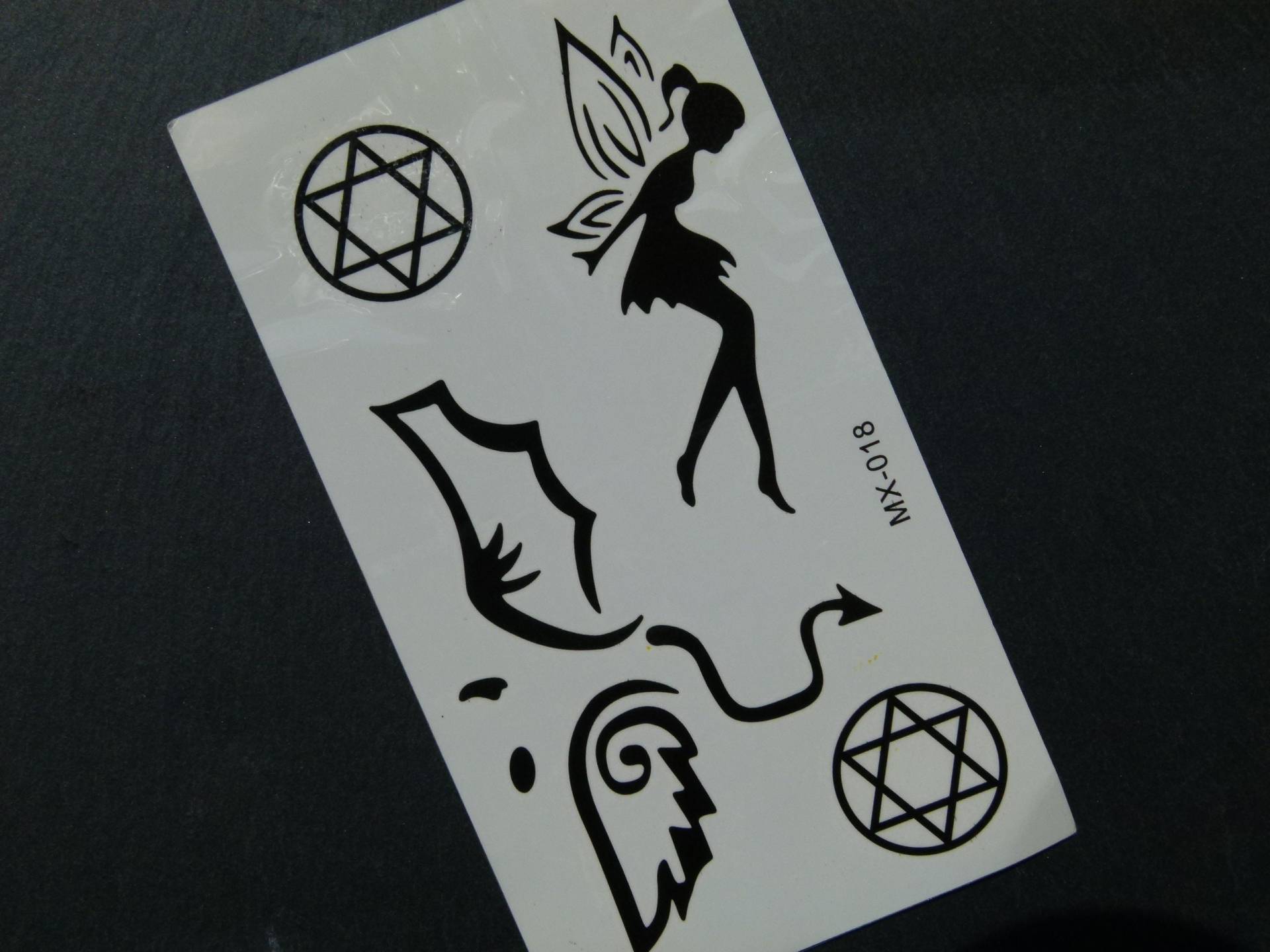 Nr. 083 - Temporäres Tattoo Boho Schwarz Elfe Flügel Stern Körperschmuck Körperbild Fake Nr. 083 - Temporäres Tattoo Boho Schwarz Elfe Flügel Stern Körperschmuck Körperbild Fake von TinkyStarShop
