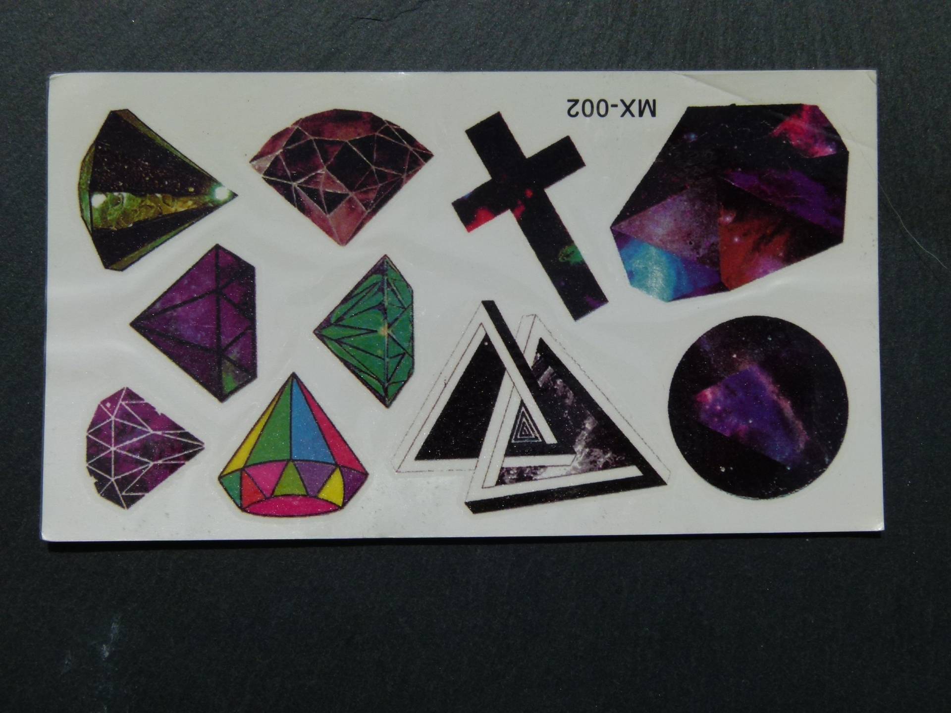Nr. 092 - Temporäres Tattoo Boho Bunt Kreuz Diamant Dreieck Körperschmuck Körperbild Silberfarben Fake Nr. 092 - Temporäres Tattoo Boho Bunt Kreuz Diamant Dreieck Körperschmuck Körperbild Silberfarben Fake von TinkyStarShop