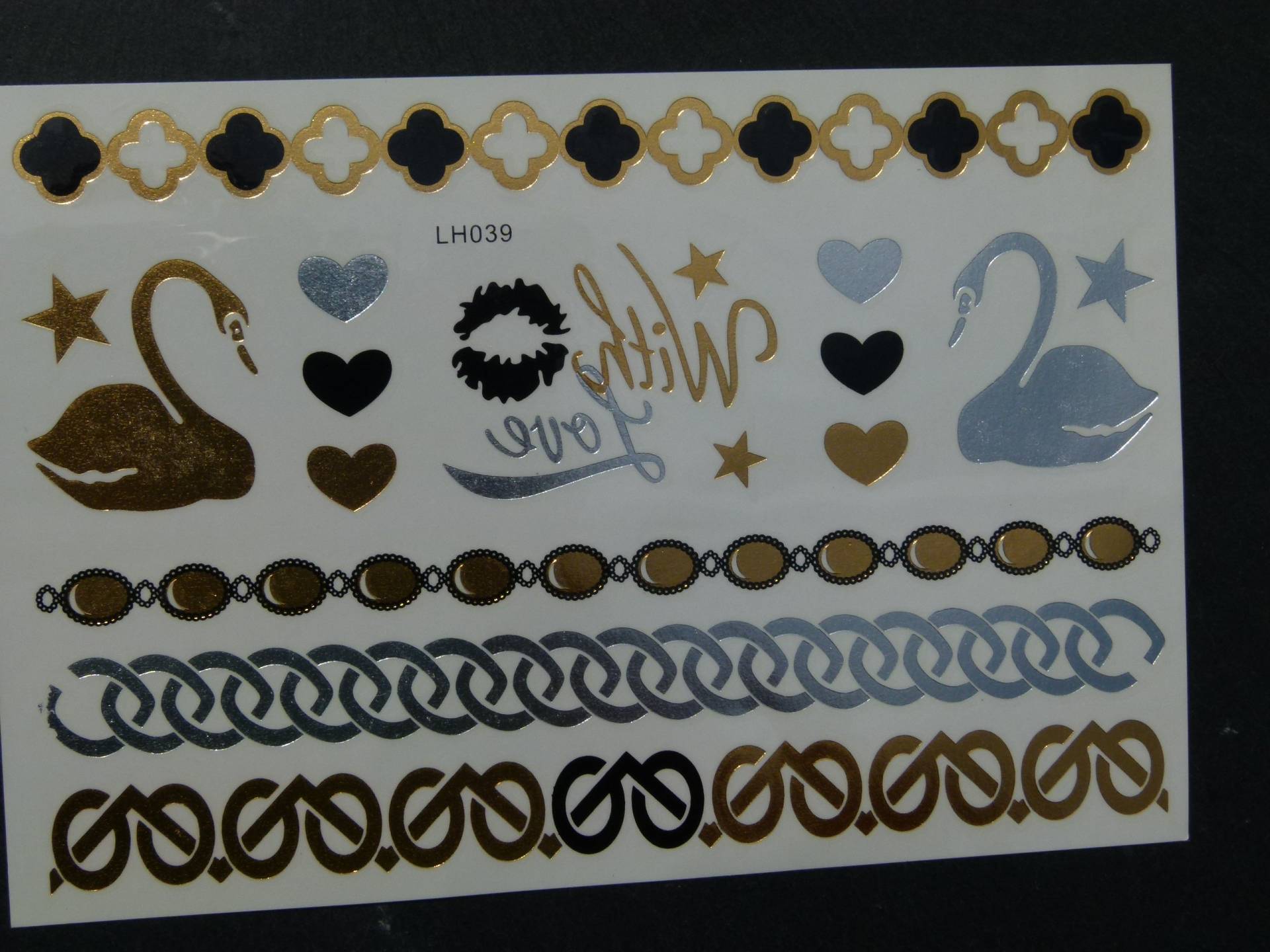 Nr. 113 - Temporäres Tattoo Gold Schwan Armband Emble Boho Körperschmuck Körperbild Silberfarben Fake Nr. 113 - Temporäres Tattoo Gold Schwan Armband Emble Boho Körperschmuck Körperbild Silberfarben Fake von TinkyStarShop