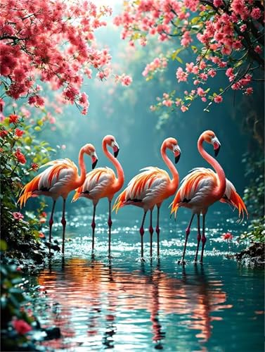5D Diamant Painting Bilder, Diamond Painting Tier Flamingo Diamond Art Painting Set zubehör, Diamant Crystal Art Malen Nach Zahlen Basteln Erwachsene, Diamant Malerei für Home Wand Dekor 20x30cm k-84 5D Diamant Painting Bilder, Diamond Painting Tier Flamingo Diamond Art Painting Set zubehör, Diamant Crystal Art Malen Nach Zahlen Basteln Erwachsene, Diamant Malerei für Home Wand Dekor 20x30cm k-84 von Tinnoon
